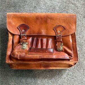 MR Canoa industria Argentina Vintage Leather Satchel in Brown